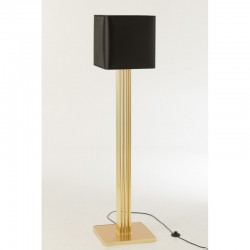 Lampadaire avec pied métal doré en textile noir 37x37x159 cm