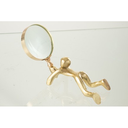 Loupe en aluminium doré 19x8x11 cm