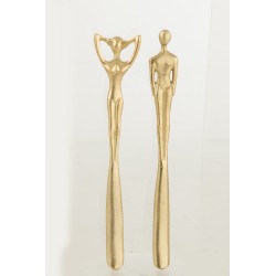 Lot de 2 chausse-pied en aluminium doré 53x10x6 cm