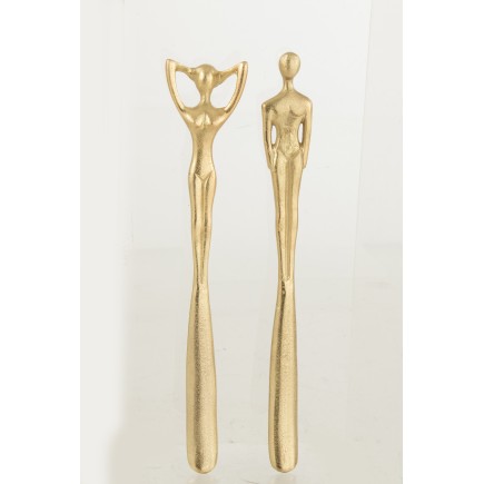 Lot de 2 chausse-pied en aluminium doré 53x10x6 cm