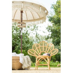 CHAISE FLEURS ROTIN NATUREL