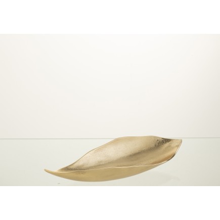 Bandeja hoja de metal dorado 34x12x6 cm