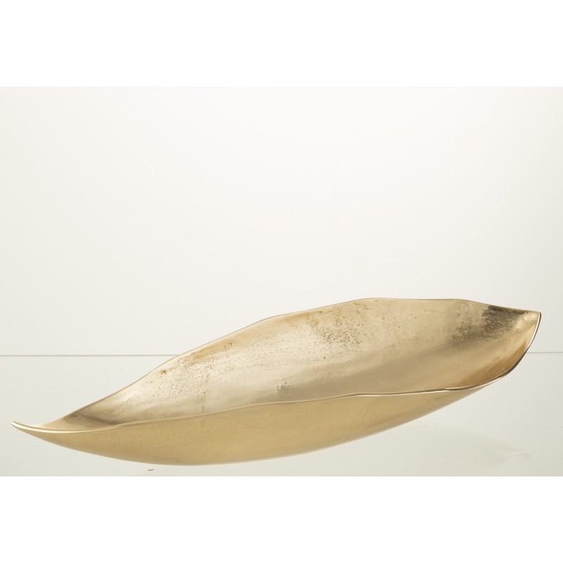 Bandeja hoja de metal dorado 67x20x11 cm Bandeja hoja de metal dorado 67x20x11 cm