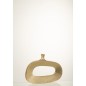 Vase ovale troué en métal doré 39x7x31 cm Vase ovale troué en métal doré 39x7x31 cm