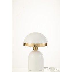 LAMPE BORD DORE METAL BRILLANT BLANC