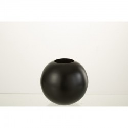 Jarrón de metal negro en forma de bola de 15x15x14 cm