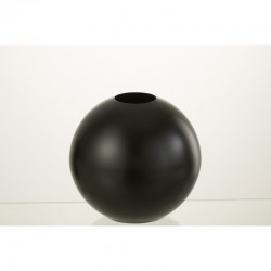 Jarrón de metal negro en forma de bola de 20x20x19 cm