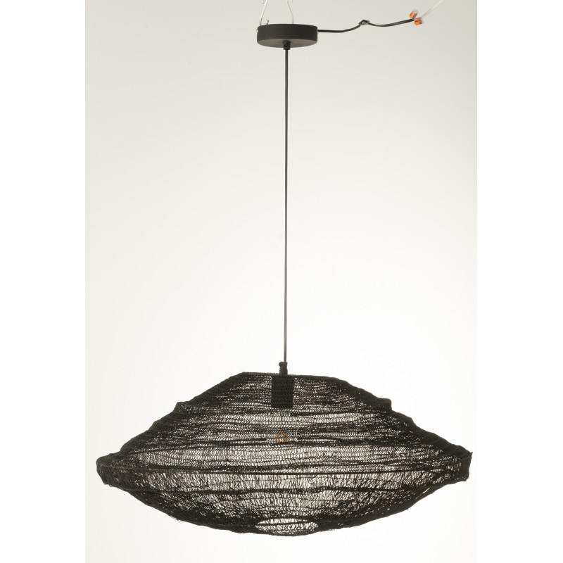 Lampe filet suspendue  en métal noir 72x72x34 cm