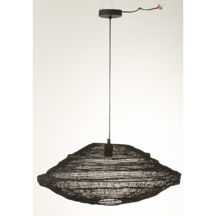 Lampe filet suspendue  en métal noir 72x72x34 cm