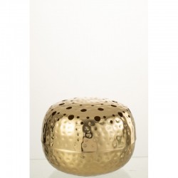 Vase boule avec trous en métal doré 23x23x9 cm