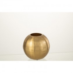 Vase boule en métal doré 15x15x14 cm