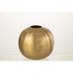 Jarrón de metal dorado en forma de bola de 20x20x19 cm