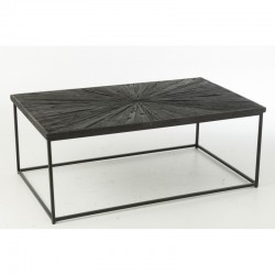 Table basse rectangle en bois noir 121x70x47 cm
