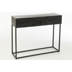 Consola rectangular de madera negra 100x33x81 cm