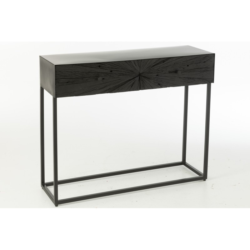 Consola rectangular de madera negra 100x33x81 cm Consola rectangular de madera negra 100x33x81 cm