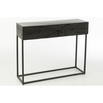 Consola rectangular de madera negra 100x33x81 cm