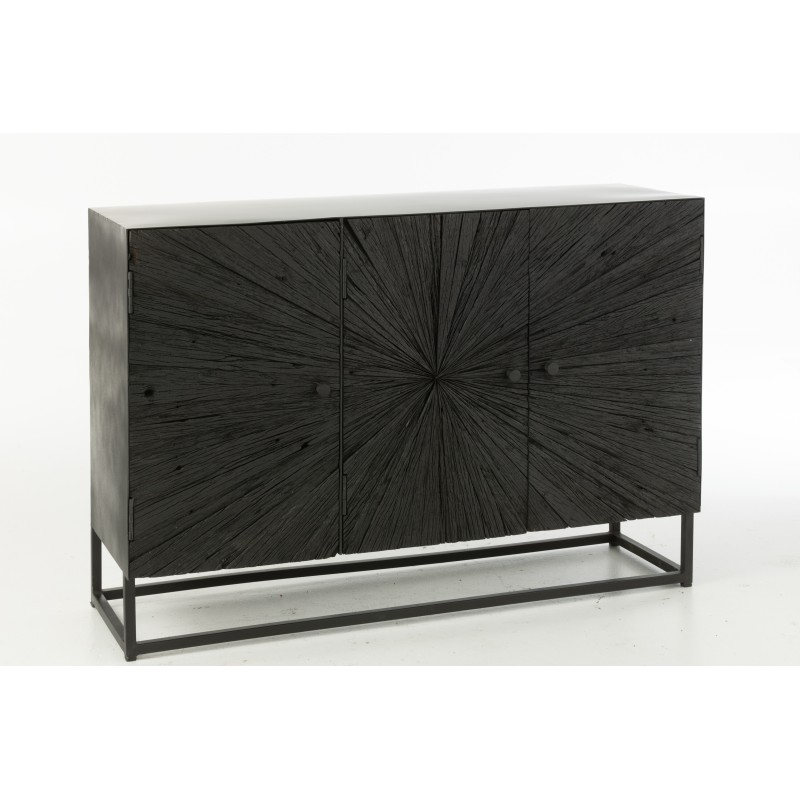 Buffet en bois noir 120x38x81 cm