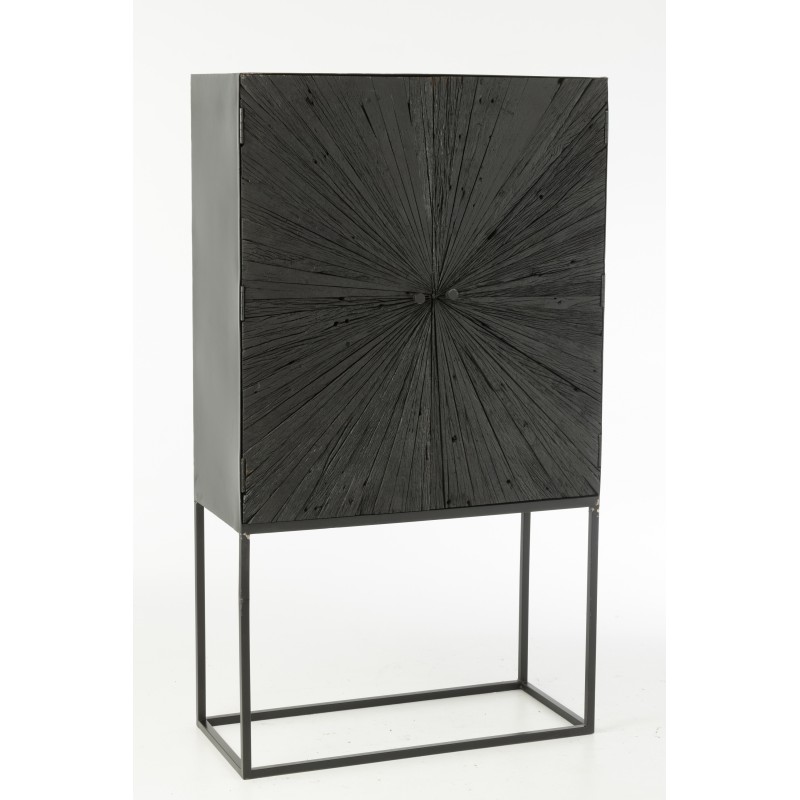 ARMOIRE SHANIL BOIS/FER NOIR