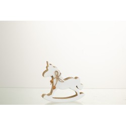 Unicornio de madera blanco de 13x12x3 cm