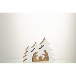 Puzzle de cuna de árbol de Navidad de madera blanca de 25x18x4 cm