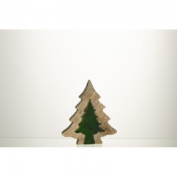Puzzle de árbol de Navidad de madera verde 19,5x16,5x2,5cm