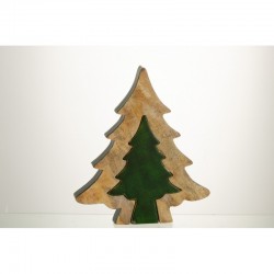 Puzzle de árbol de Navidad de madera verde 30x26x3,5cm