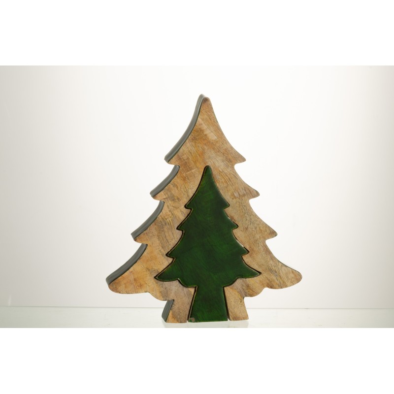 Sapin de Noël puzzle en Bois Vert 30x26x3,5cm