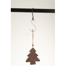 Suspension sapin en bois marron 10.5x9.5x1.5 cm