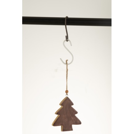 Suspension sapin en bois marron 10.5x9.5x1.5 cm