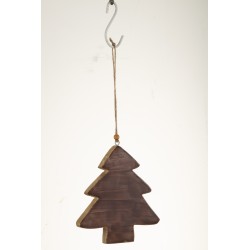 Sapin à accrocher en Bois Marron 16x15x1,5cm