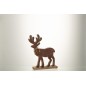 Renne sur socle en bois marron 30x25x5 cm Renne sur socle en bois marron 30x25x5 cm