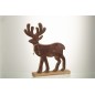 Renne sur socle en bois marron 41x34x6 cm Renne sur socle en bois marron 41x34x6 cm
