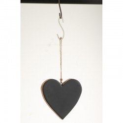 Coeur à suspendre en Bois Noir 14x14x1,5cm