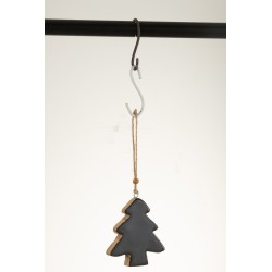 Árbol de Navidad colgante de madera negra 10,5x9x1,5cm