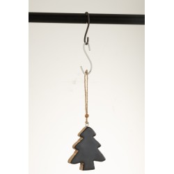 Árbol de Navidad colgante de madera negra 10,5x9x1,5cm