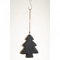 Árbol de Navidad colgante de madera negra 16x15x1,5cm