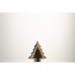 Puzzle de árbol de Navidad en madera negra 14,5x13x2,5cm