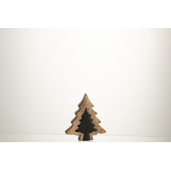 Puzzle de árbol de Navidad en madera negra 14,5x13x2,5cm