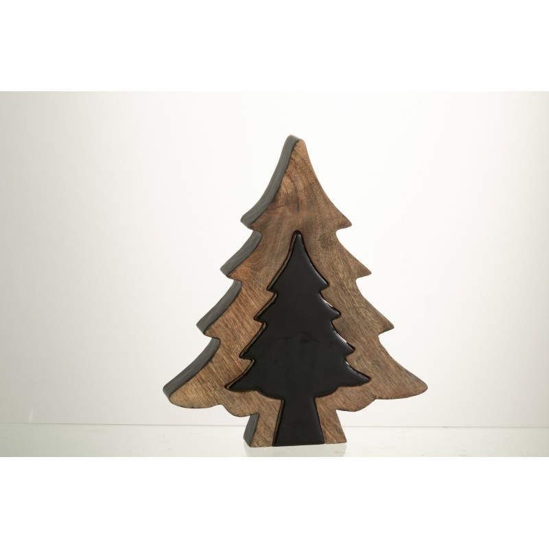 Sapin puzzle en Bois Noir 30x26x3,5cm