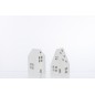 Set de 2 maisons en textile blanc 11x11x20 cm Set de 2 maisons en textile blanc 11x11x20 cm