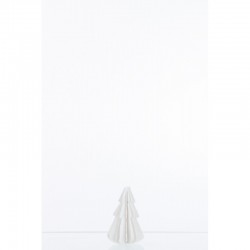 Sapin de Noël en textile blanc 10x10x15.5 cm