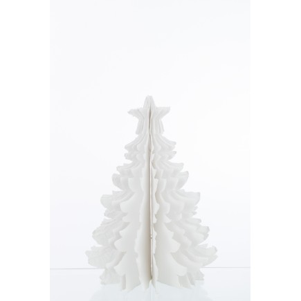 Árbol de Navidad de papel blanco 34x34x45 cm