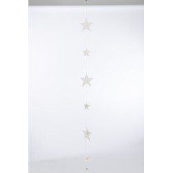 Suspensión de estrellas en textil blanco 150x1x150 cm