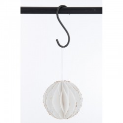 Boule à suspendre en textile blanc 13x13x13 cm