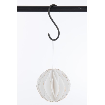 Bola colgante de textil blanco de 13x13x13 cm