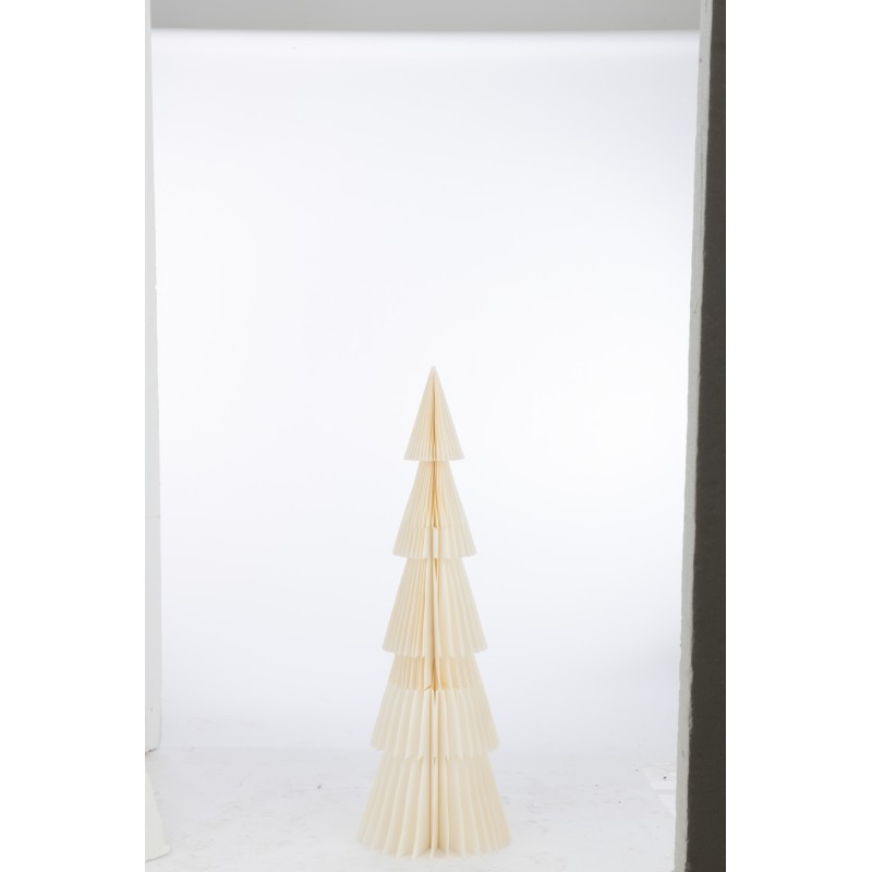 FLOOR CHRISTMAS TREE FOLDING PAPER CREAM WHITE SMALL