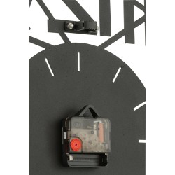 Horloge ronde avec nombres en métal noir 48x48cm
