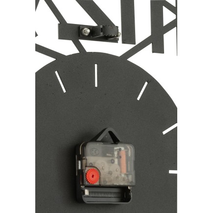Horloge ronde avec nombres en métal noir 48x48cm