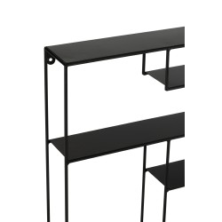 Étagère multiples niveaux en métal noir 80x11x80cm