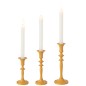 Lot de 3 bougeoirs haut en métal ocre de 15 à 23cm Lot de 3 bougeoirs haut en métal ocre de 15 à 23cm